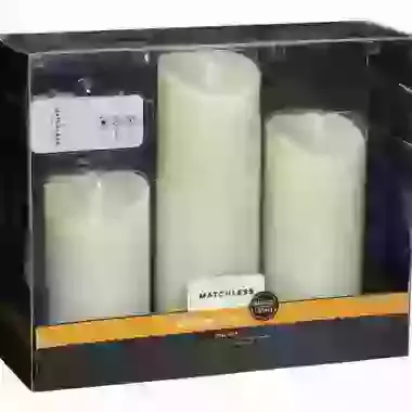 Set of Three Matchless Illusion Flame Candles with remote